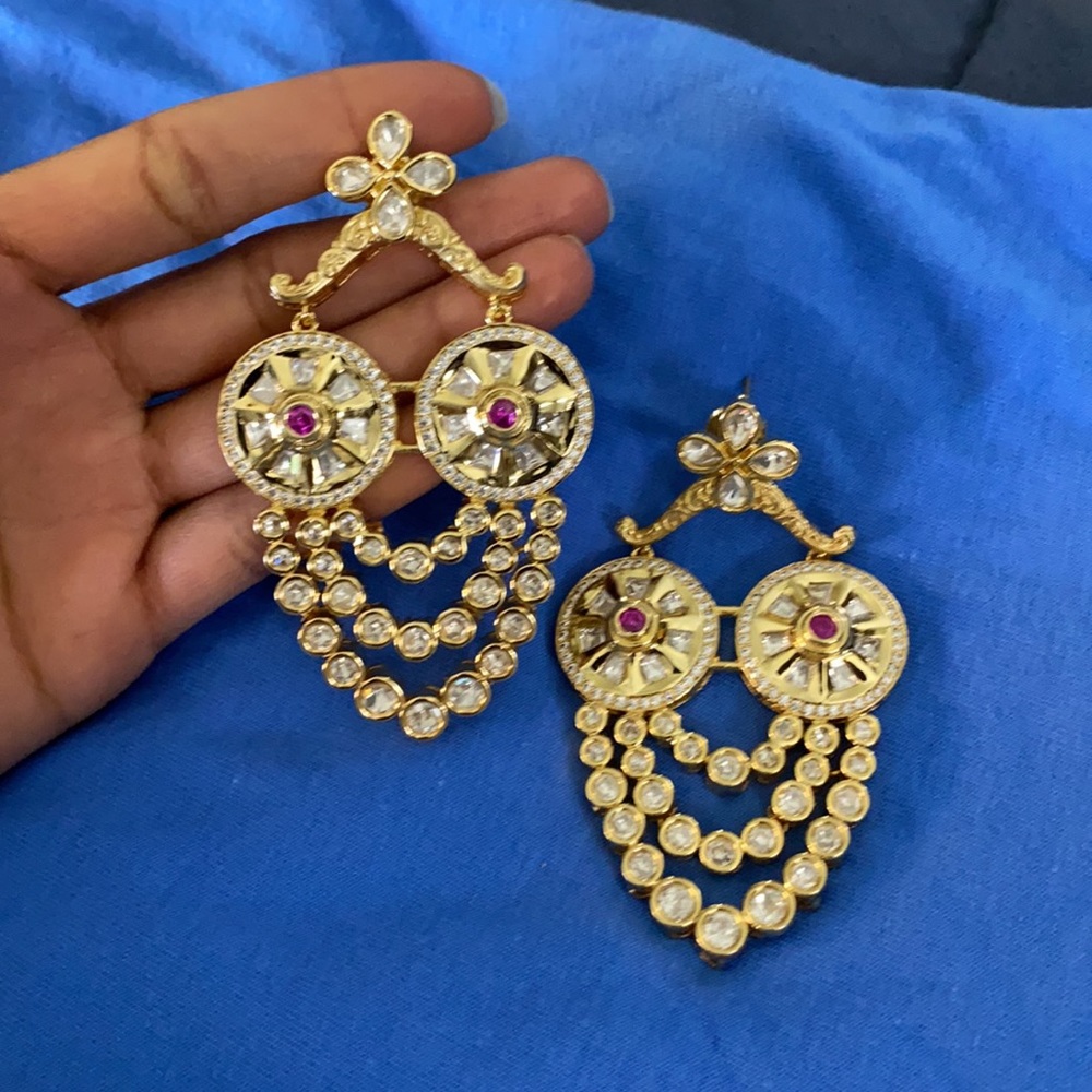 Long statement earrings. - Picture 2 of 4